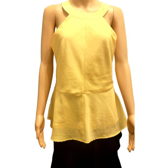 Ricki's Stylish Round Neck Sleeveless Blouse in Bright Yellow Small - Picture 1 of 9